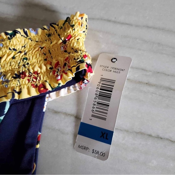 STUDIO Anne Cole Smocked Bikini Bottom Multicolor‎ XL - Picture 4 of 7